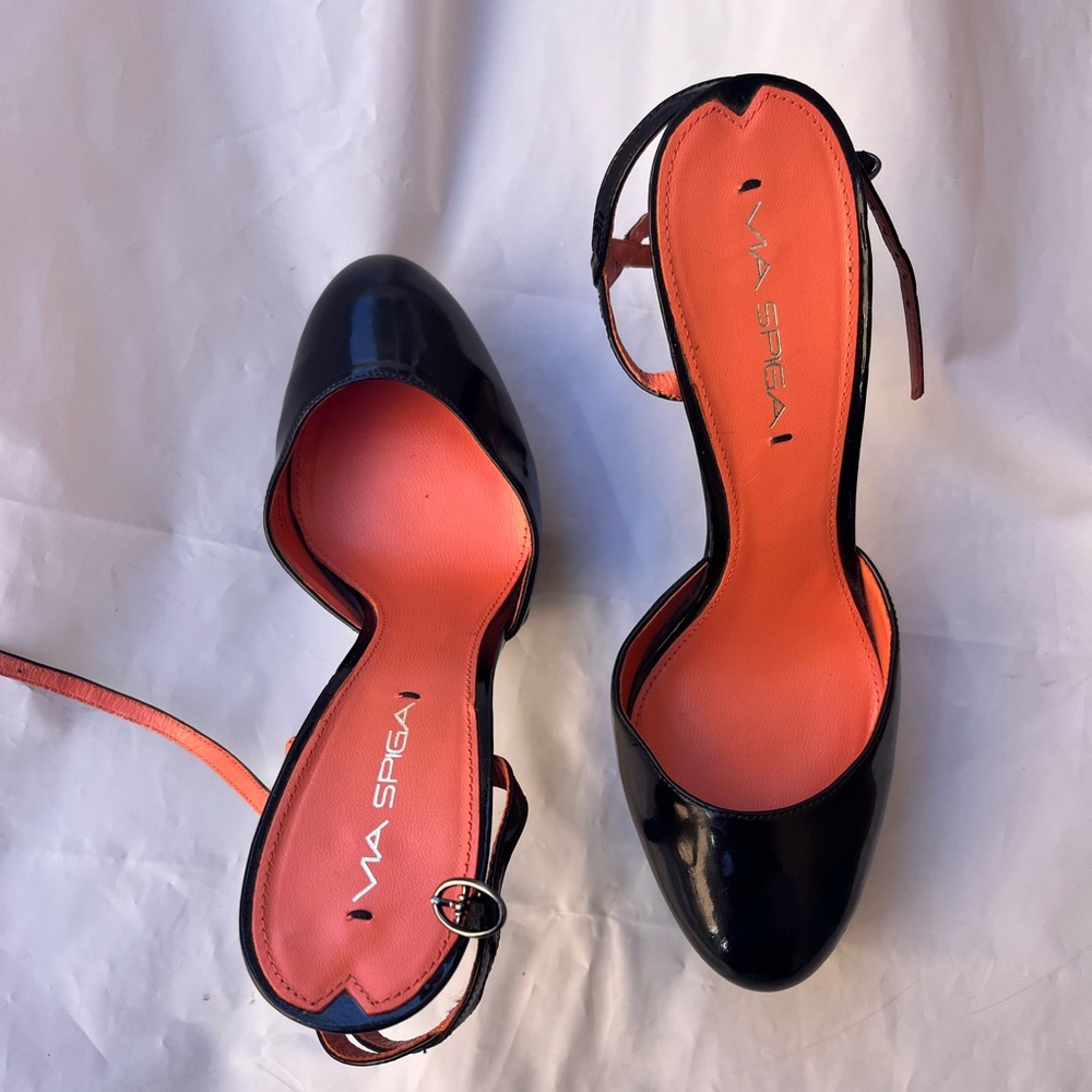 Via Spiga Patent Leather Mary-Janes Platform Heels - Picture 4 of 5